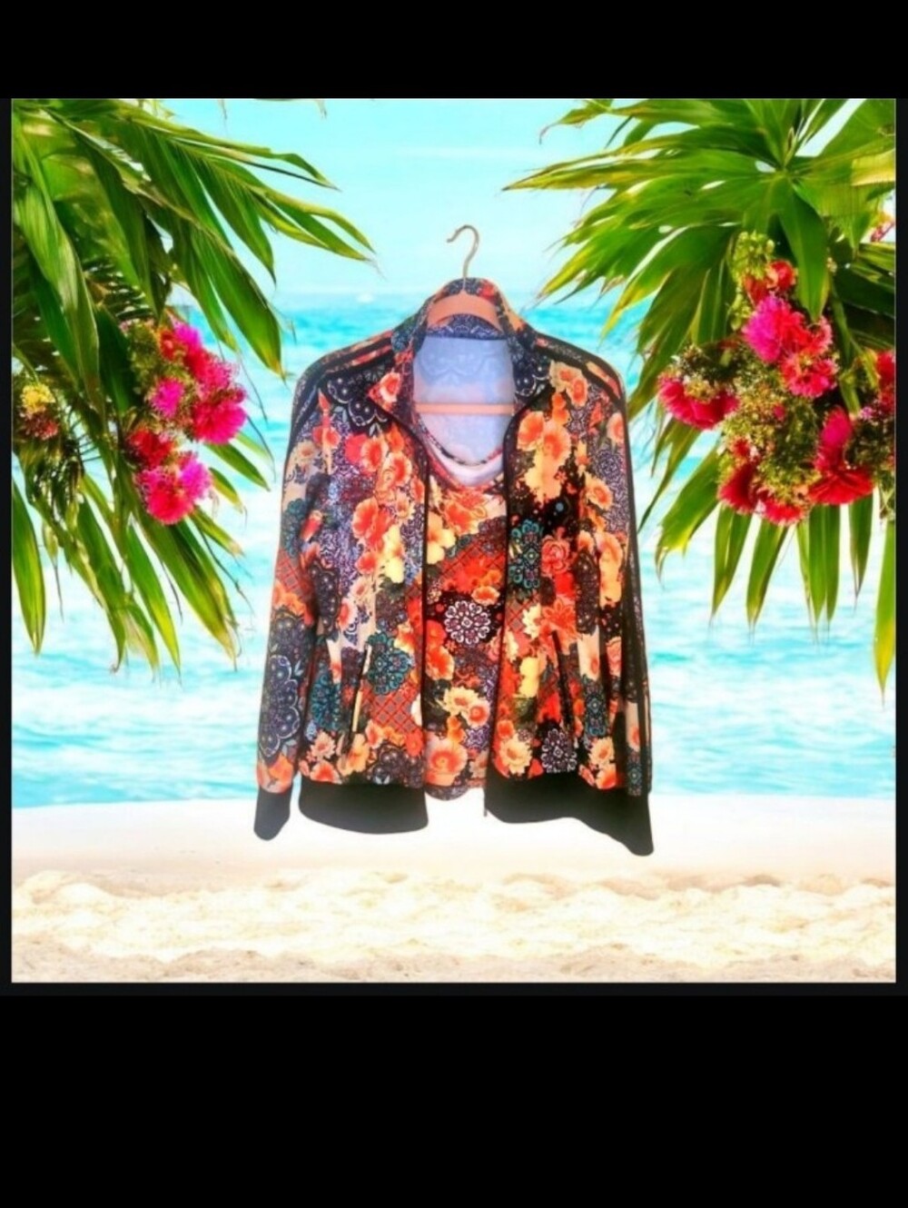 Jacket W Matching Top Colorful Princess Cruise Lines Colorful Size L